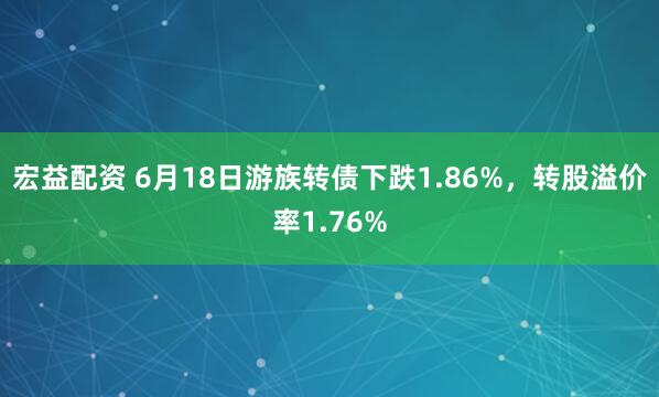 宏益配资 6月18日游族转债下跌1.86%，转股溢价率1.76%