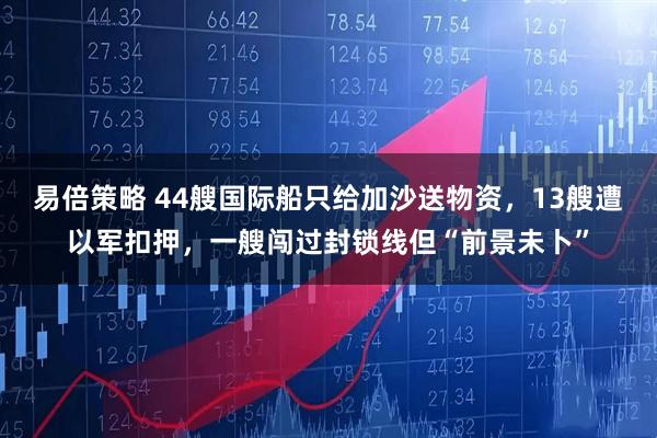 易倍策略 44艘国际船只给加沙送物资，13艘遭以军扣押，一艘闯过封锁线但“前景未卜”